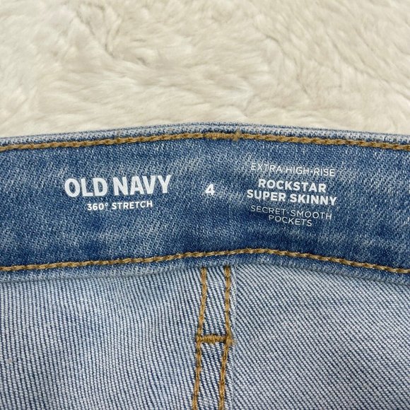 Old Navy Jeans 4 Rockstar Super Skinny High-Rise Light Wash Ripped Stretch Women - Picture 10 of 11